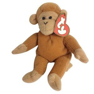 Ty Teenie Beanie Babies Monkey BONGO 5.5" Brown Plush Toy Collectible 1993